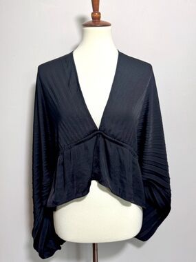 Free People Elouise Blouse in Black Size Medium